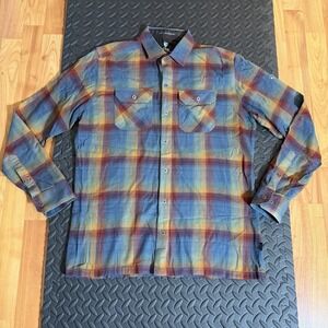 KUHL Dillinger Flannel Shirt Kaleidoscope Plaid Men Size Small L/S Metal Buttons